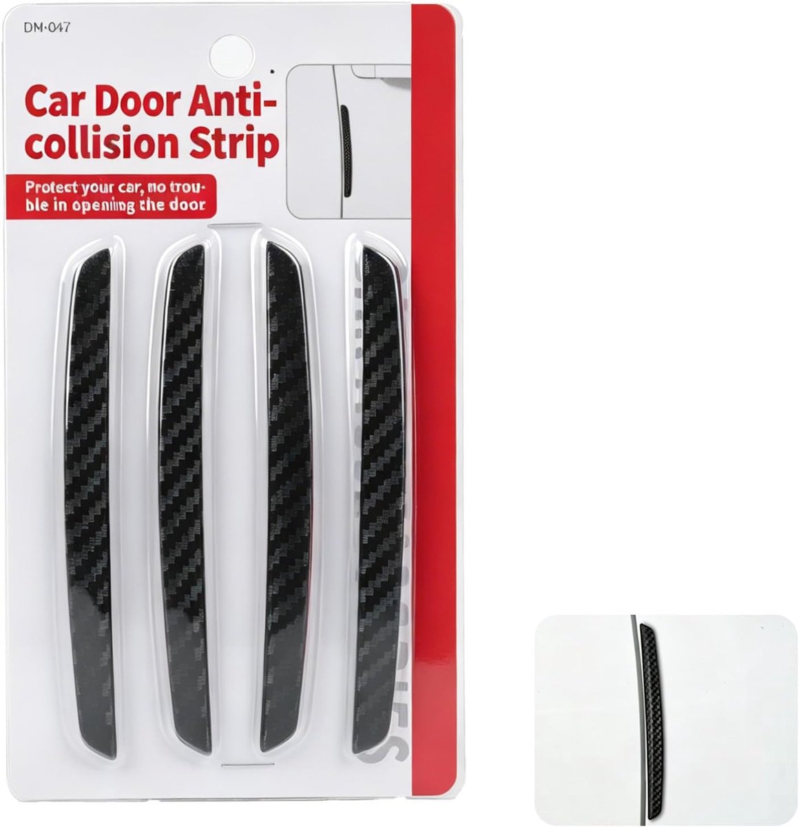 Deurrandbeschermer set van 4 - carbonfiber - zelfklevend - bescherming tegen krassen en deuken - ShopVlot