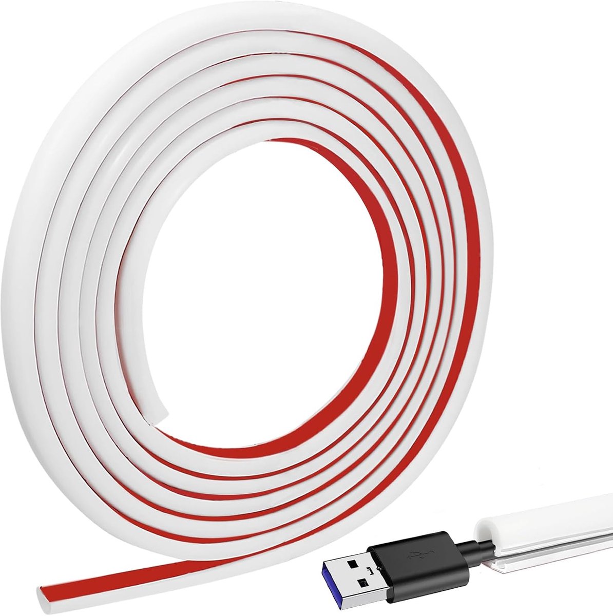 TV Kabelhouder 4m - Zelfklevend - Flexibele PVC Draadomhulling - Eenvoudige kabelbeheer oplossing - ShopVlot