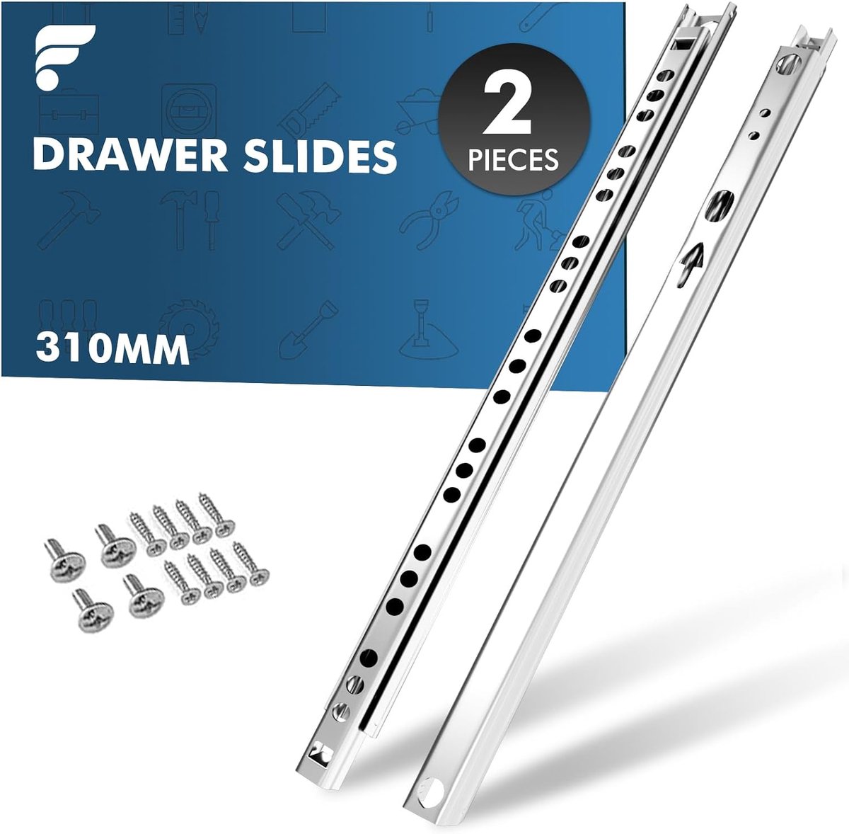 Schubladenschienen 310 mm - 2er-Set met 17 mm Nut - Teilauszug voor soepel openen - Ideaal voor keuken en kantoor - ShopVlot