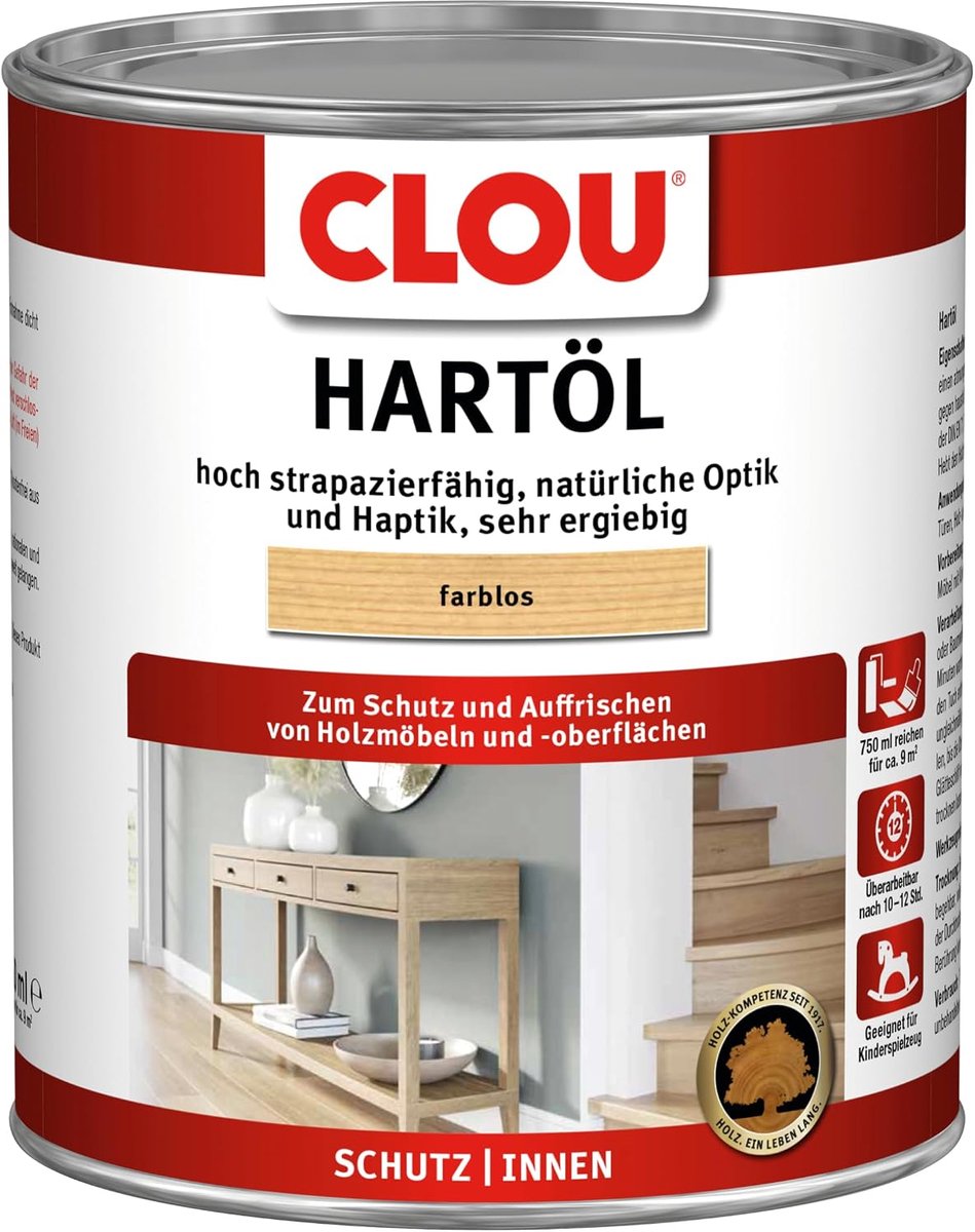 Clou 304843 hard oil wood oil colorless 0.75 liters - ShopVlot