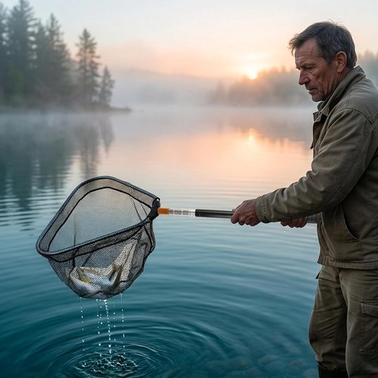 5-Piece Stainless Steel Fishing Net for Animals Scalable Landing Net - ShopVlot — afbeelding 4