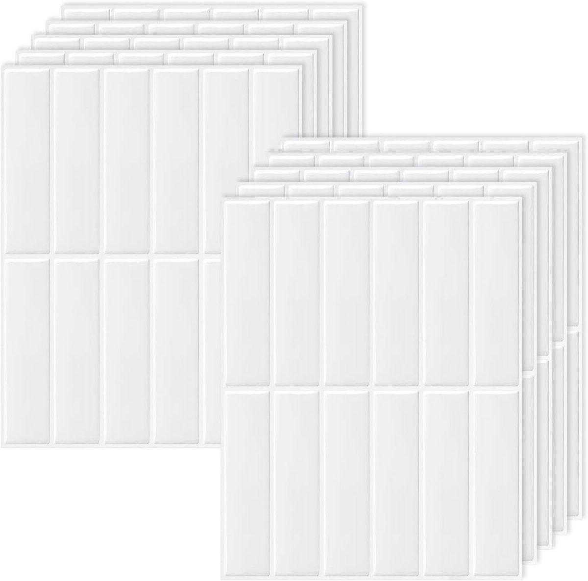 Zelfklevende 3D Tegelstickers - Wit - 22,9 x 29 cm - Waterdicht en Verwijderbaar - Voor Badkamer en Keuken