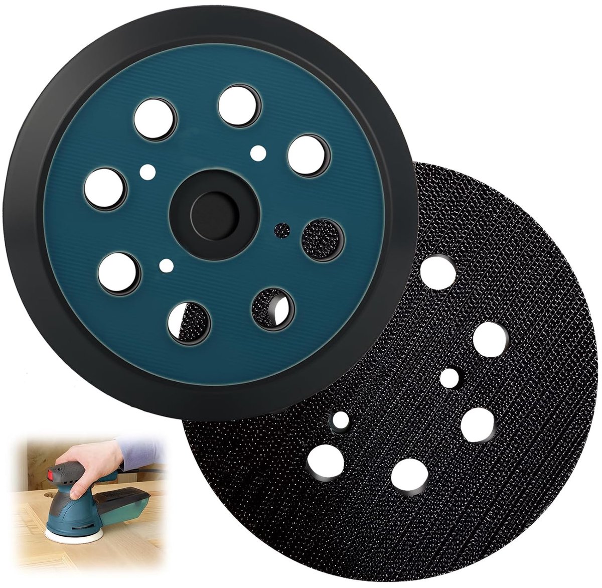 2pcs 125mm orbital replacement sanding pad - Schuurschijf, 8 gaten, vervangende gesp voor DeWalt 151281-08 DW420 DW421 - ShopVlot