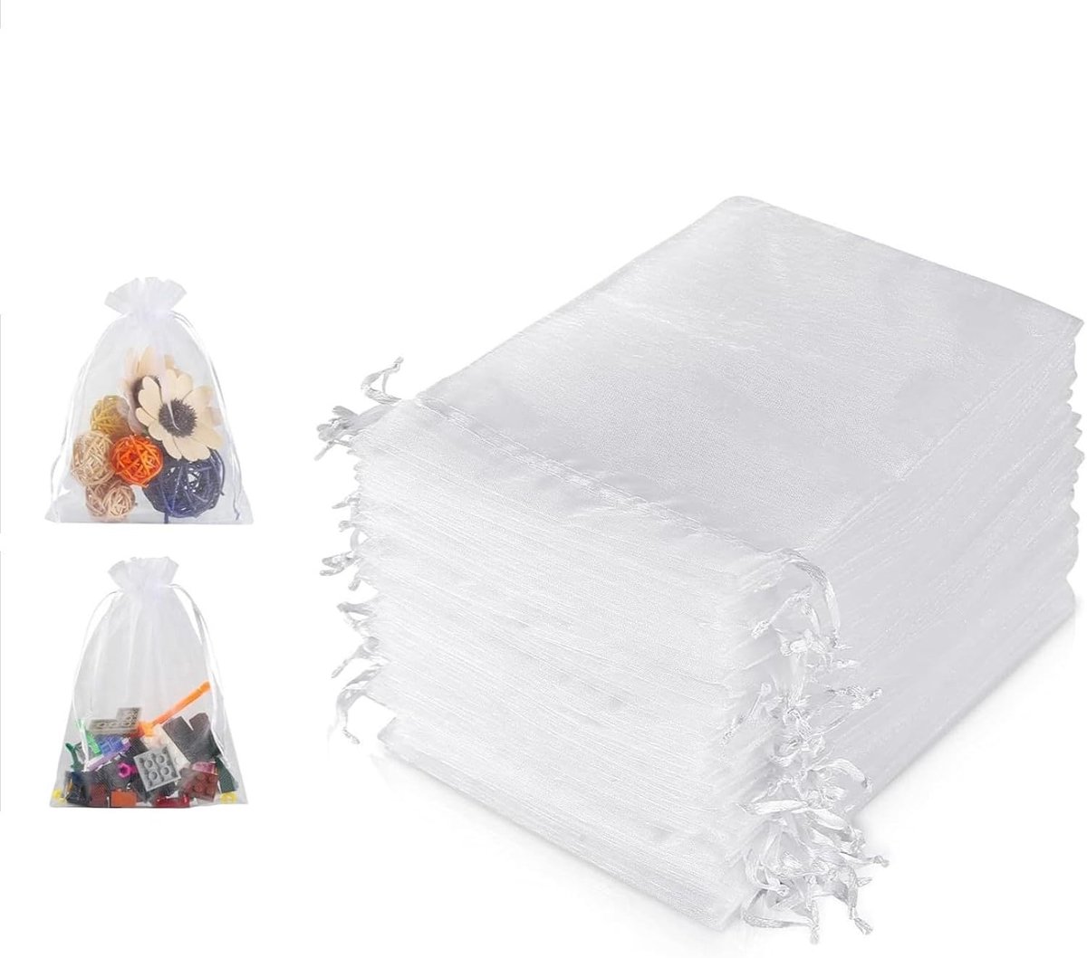 Organzazakjes, 9 x 12 cm, geschenkzakjes, organza, sieradenzakje, bruiloftszakje, lavendelzakjes, bruiloftsgunst - ShopVlot