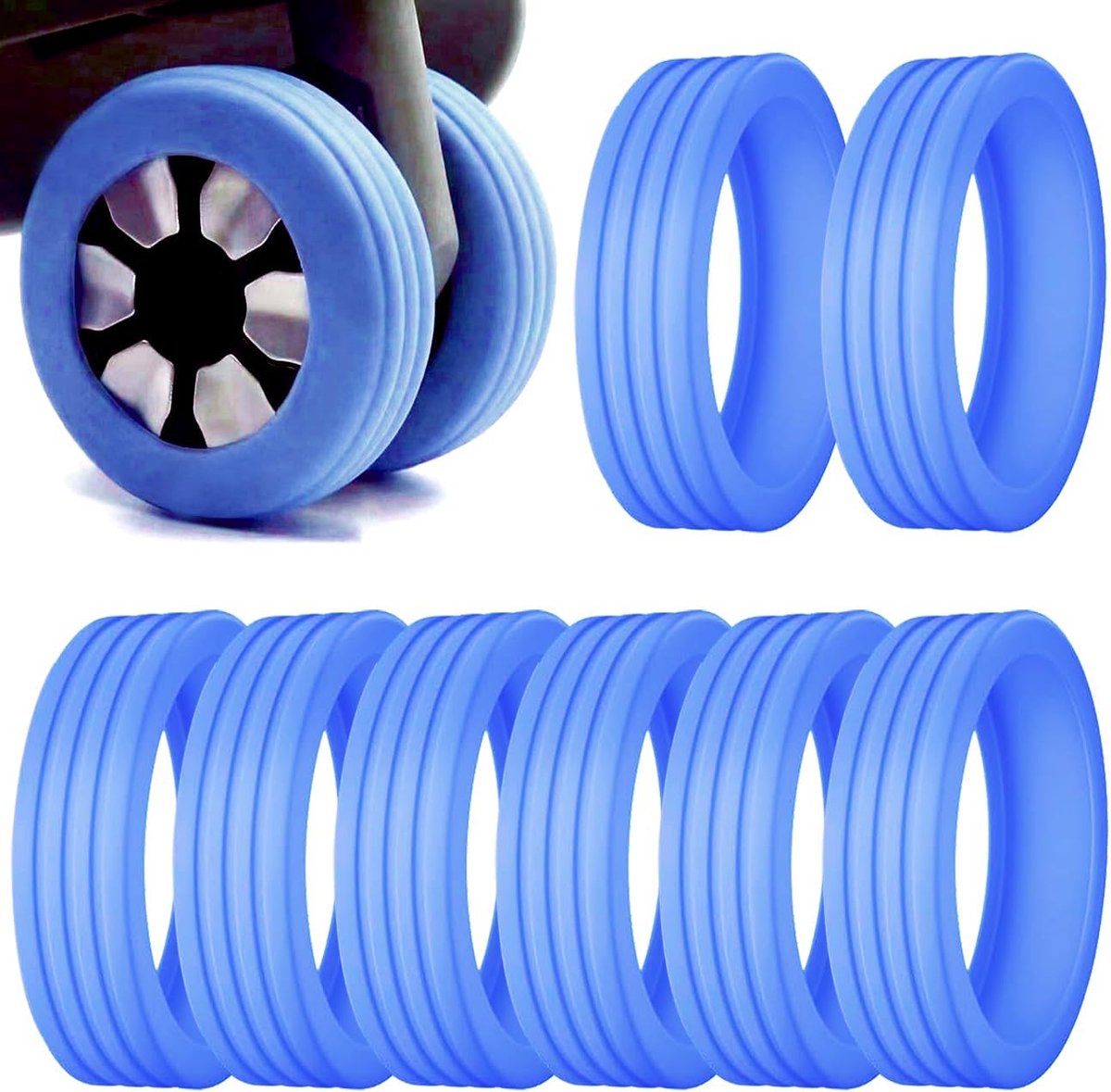 Luggage Wheel Covers Silicone Silent Protection Cover Cabin Suitcase Wheel Protector Luggage Roll Cover for Most Cabin - ShopVlot