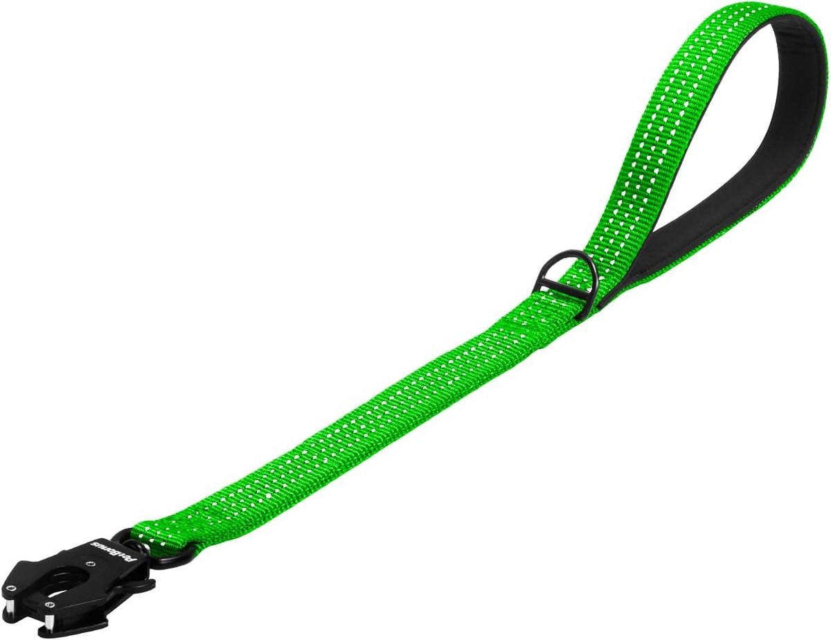 PetBonus Robuuste korte hondenriem 60 cm, nylon korte geleider met snelsluiting, gevoerde handgreep, reflecterende - ShopVlot