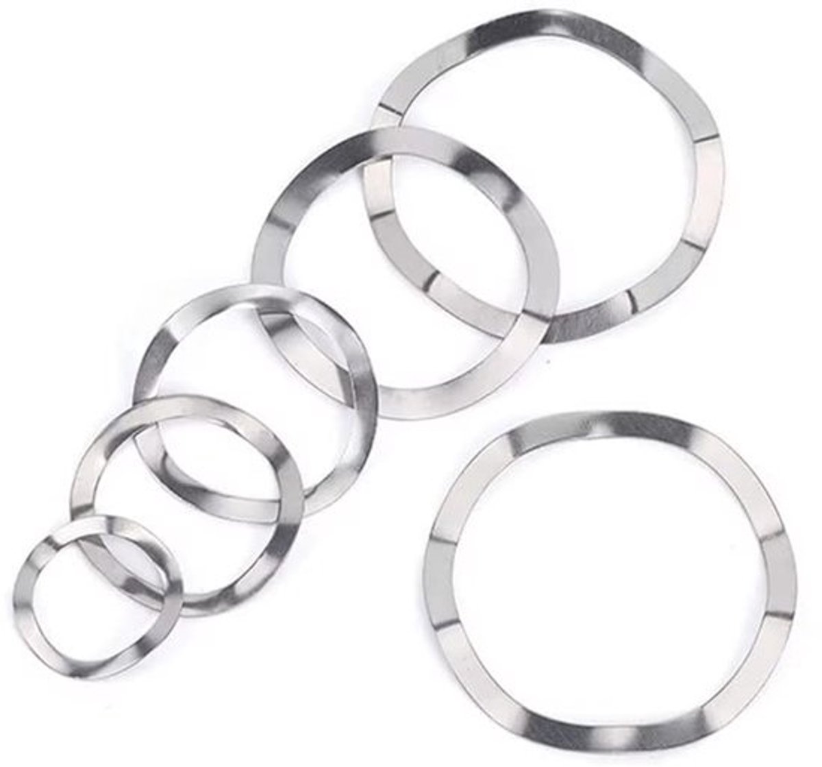 Compressieringen Roestvrij Staal - Golfveren - Veerschijven - M10x15x0.3mm - 100 Stuks - Duurzaam en Corrosiebestendig - Borgschijven