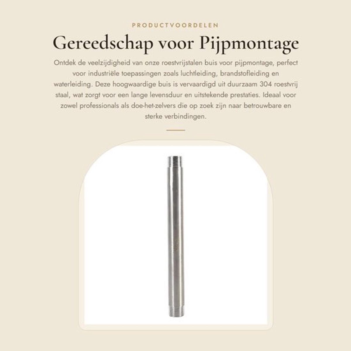 Pijpmontage Gereedschap Roestvrij Staal 304 - Koppeling Mannelijk/Mannelijk - Schroefdraad - Duurzaam - Corrosiebestendig - Hoogwaardige Materialen - Pijpfitting