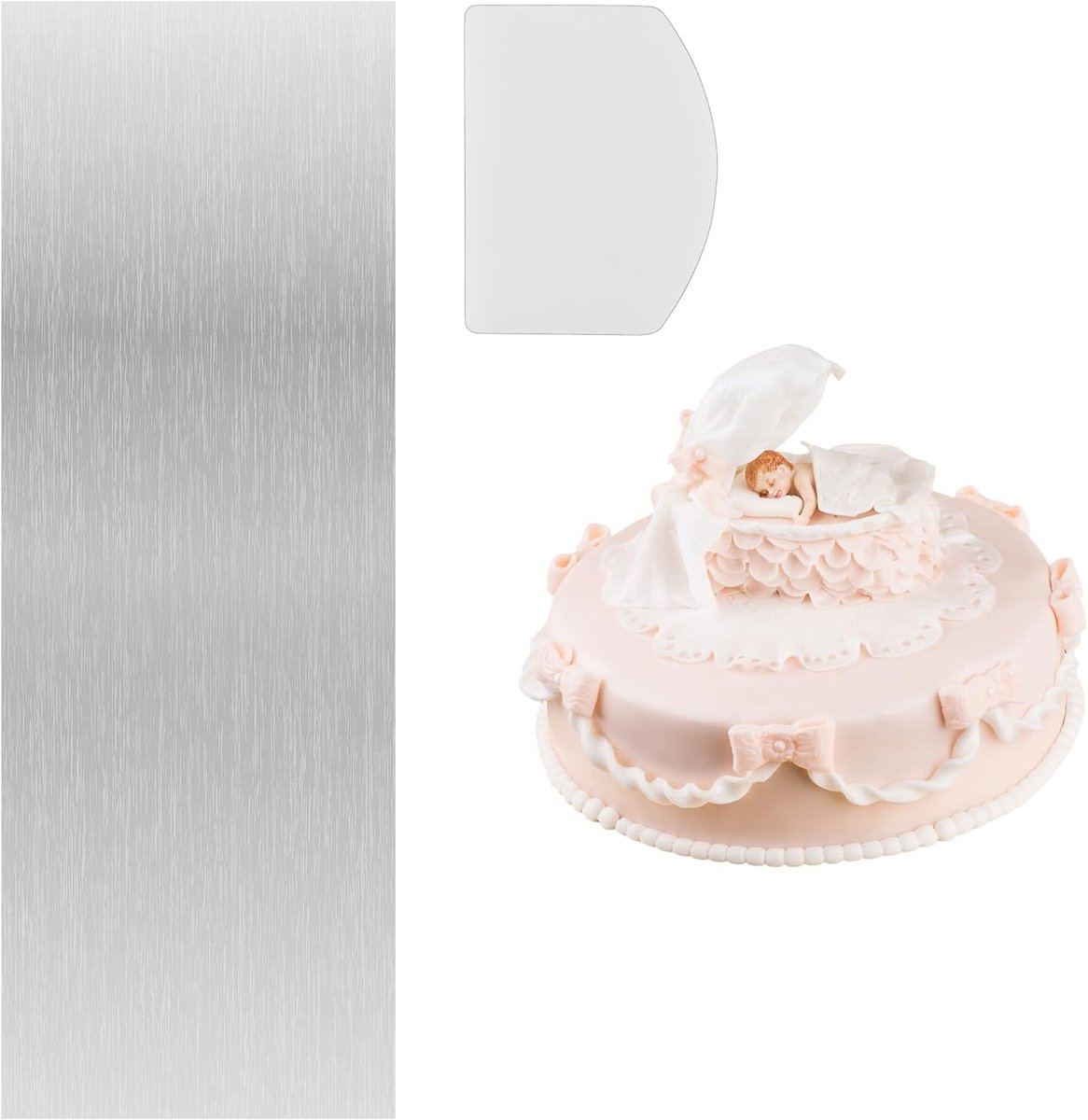 Cake Scraper Set - RVS en kunststof - Voor het strijken van taarten - Perfect voor frosting en mousse - ShopVlot