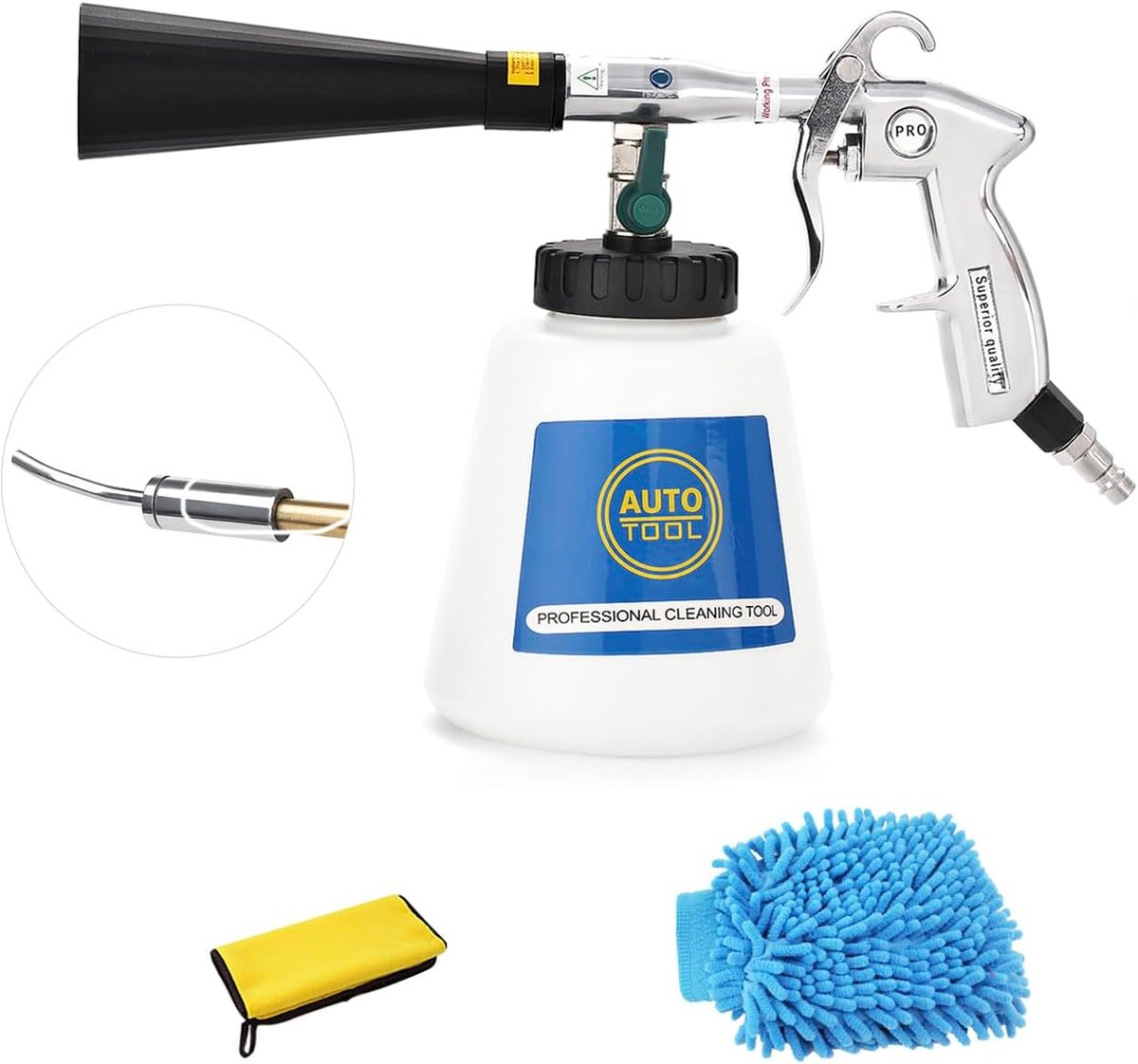 Reinigingspistool 60L 6~9.2 Bar - Metalen spuitmond - Compressed air cleaning gun - ShopVlot