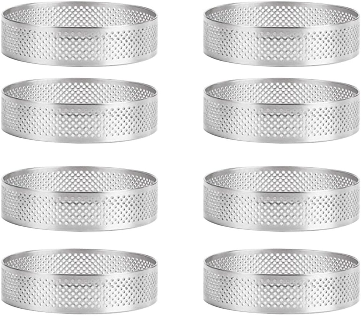 Taartring 8-delig - roestvrij staal - hittebestendig - ideaal voor cake en mousse - ShopVlot
