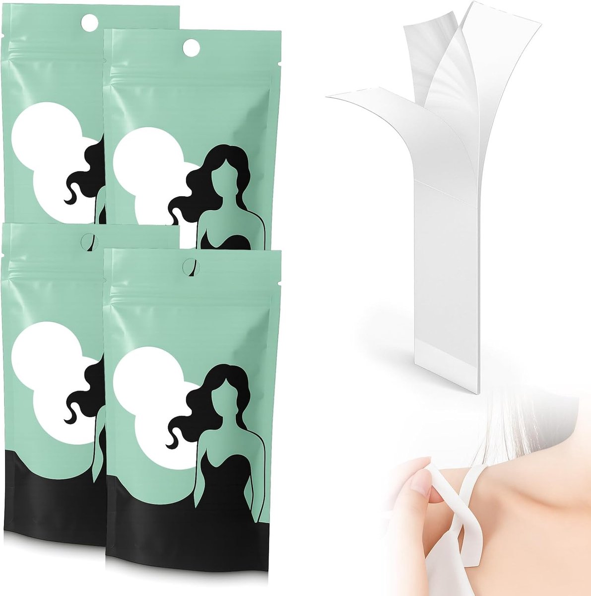 Dubbelzijdige tape voor kleding 12 mm en 18 mm - transparant lichaamslijm - sterke grip voor décolleté - ShopVlot