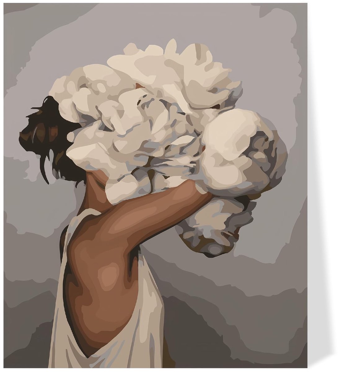 Solidchoice - Schilderen op Nummer Set, Meisje en Bloemen, 40 x 50 cm