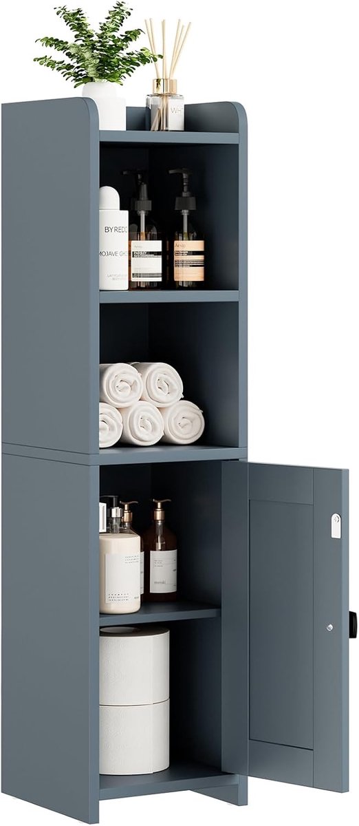 Lomojo Kleine badkamer opbergkast hoek, vrijstaande smalle badkamer toiletpapier organisatoren voor kleine ruimtes - ShopVlot