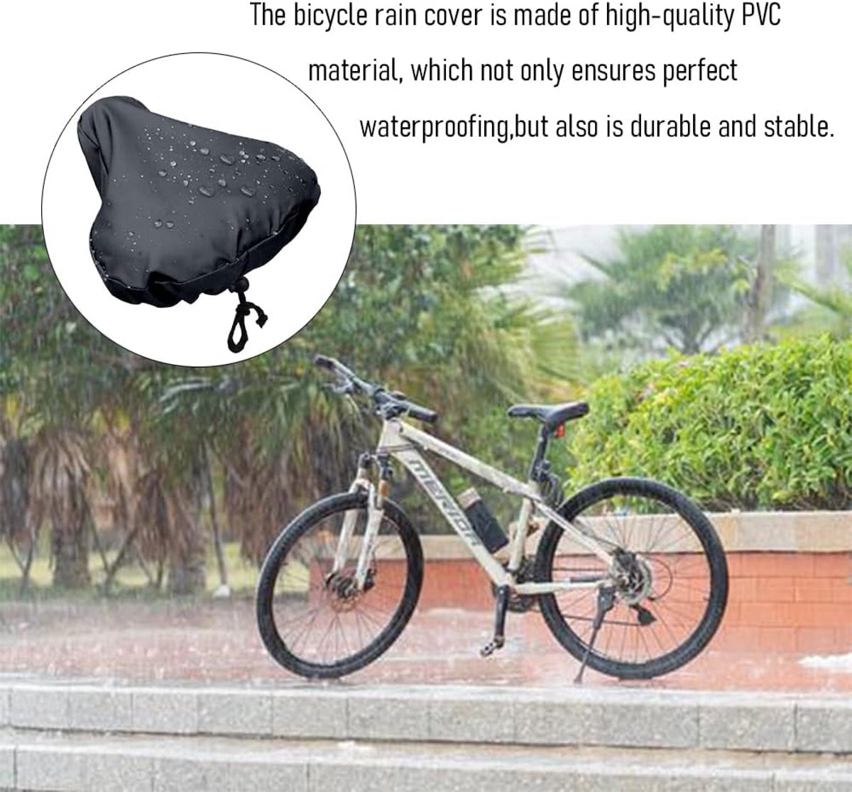 Set of 2 waterproof saddle pads black on both sides, rainproof and UV resistant, universal saddle cover for mountain - ShopVlot