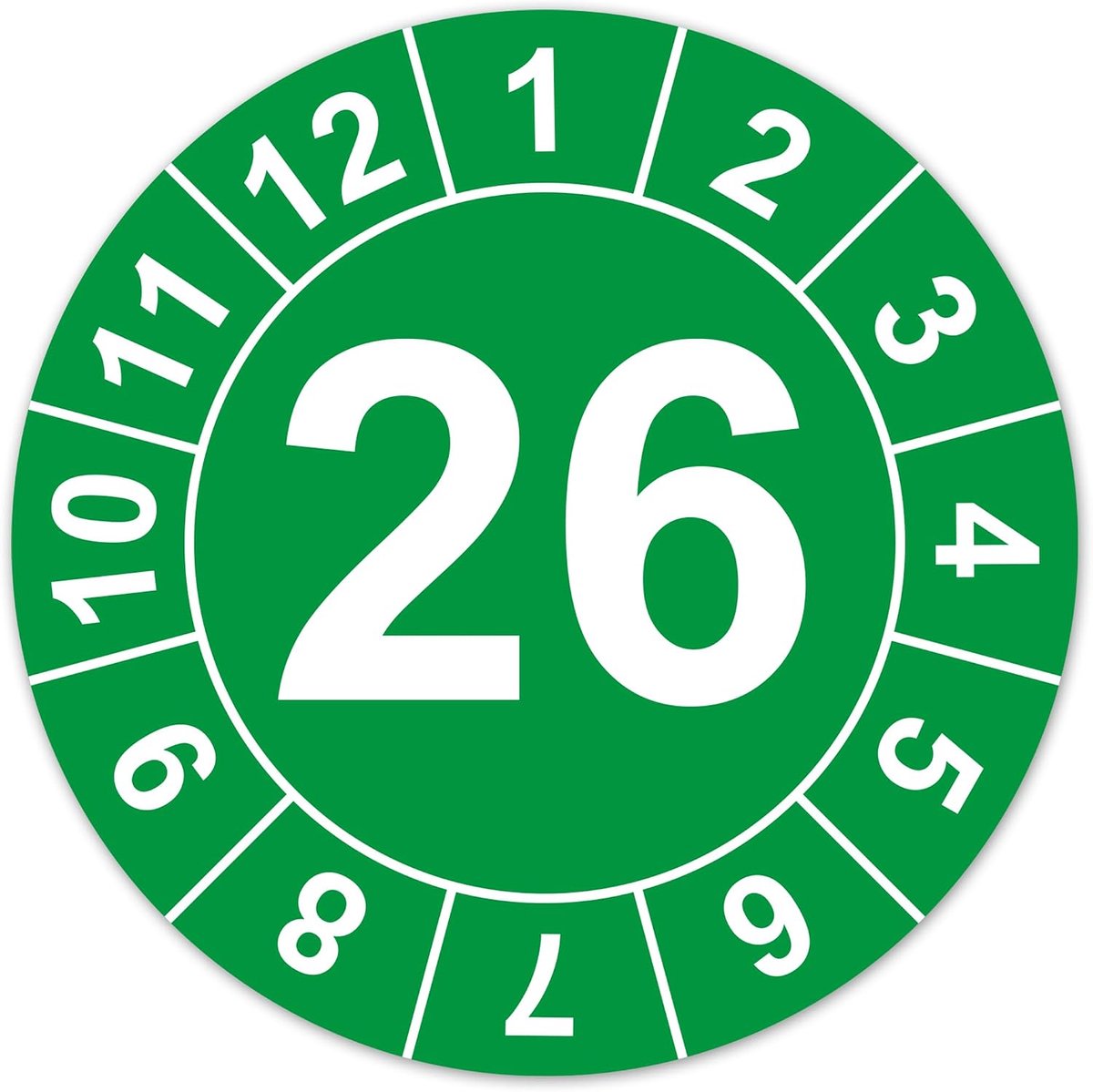 Jaartestplaatje 20 mm - zelfklevend - waterdicht - snelle visuele controle - ShopVlot