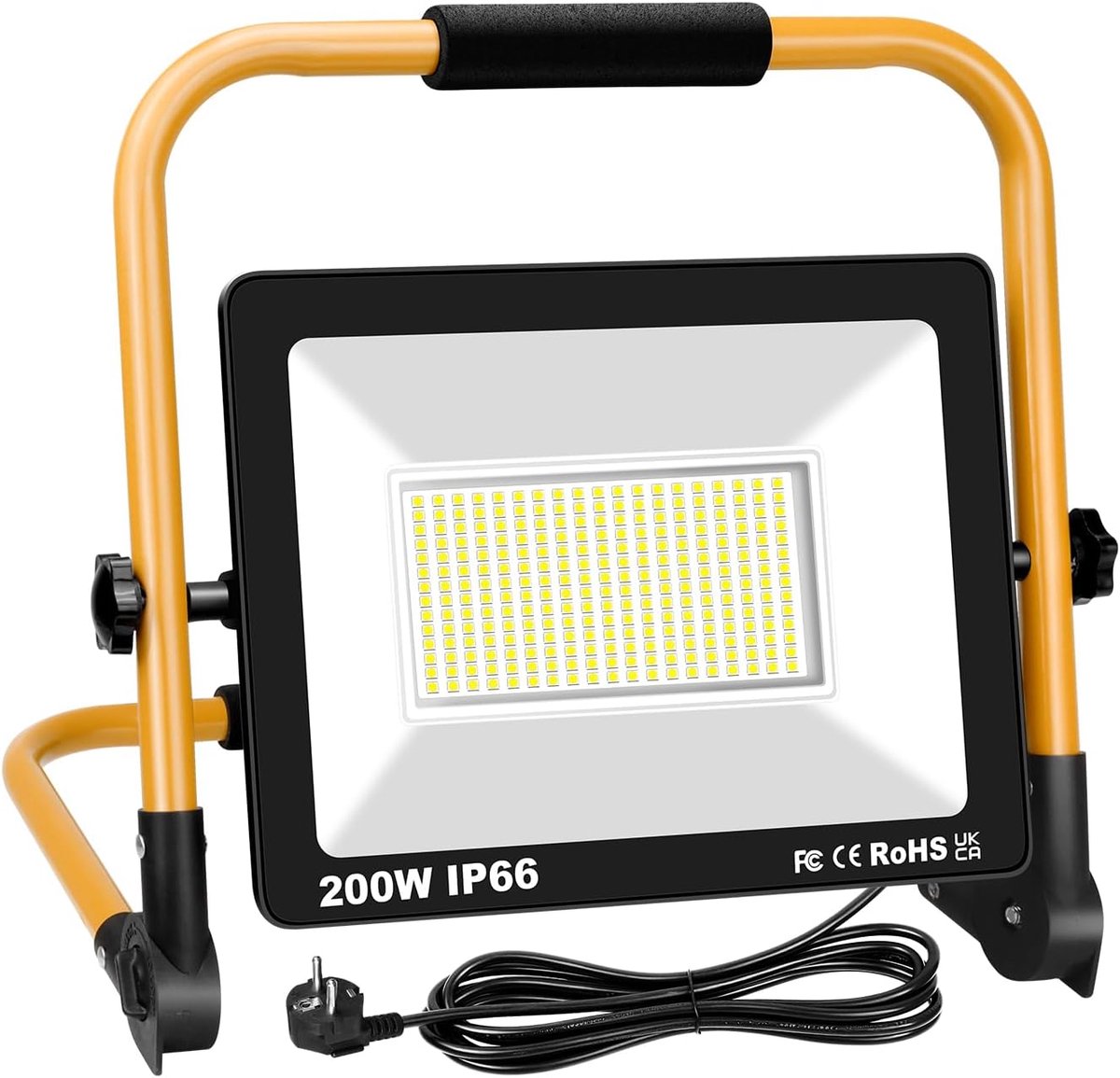 LED bouwlamp 200W - 20000LM helder wit - IP66 waterdicht - ideaal voor bouwplaatsen en buitengebruik - ShopVlot