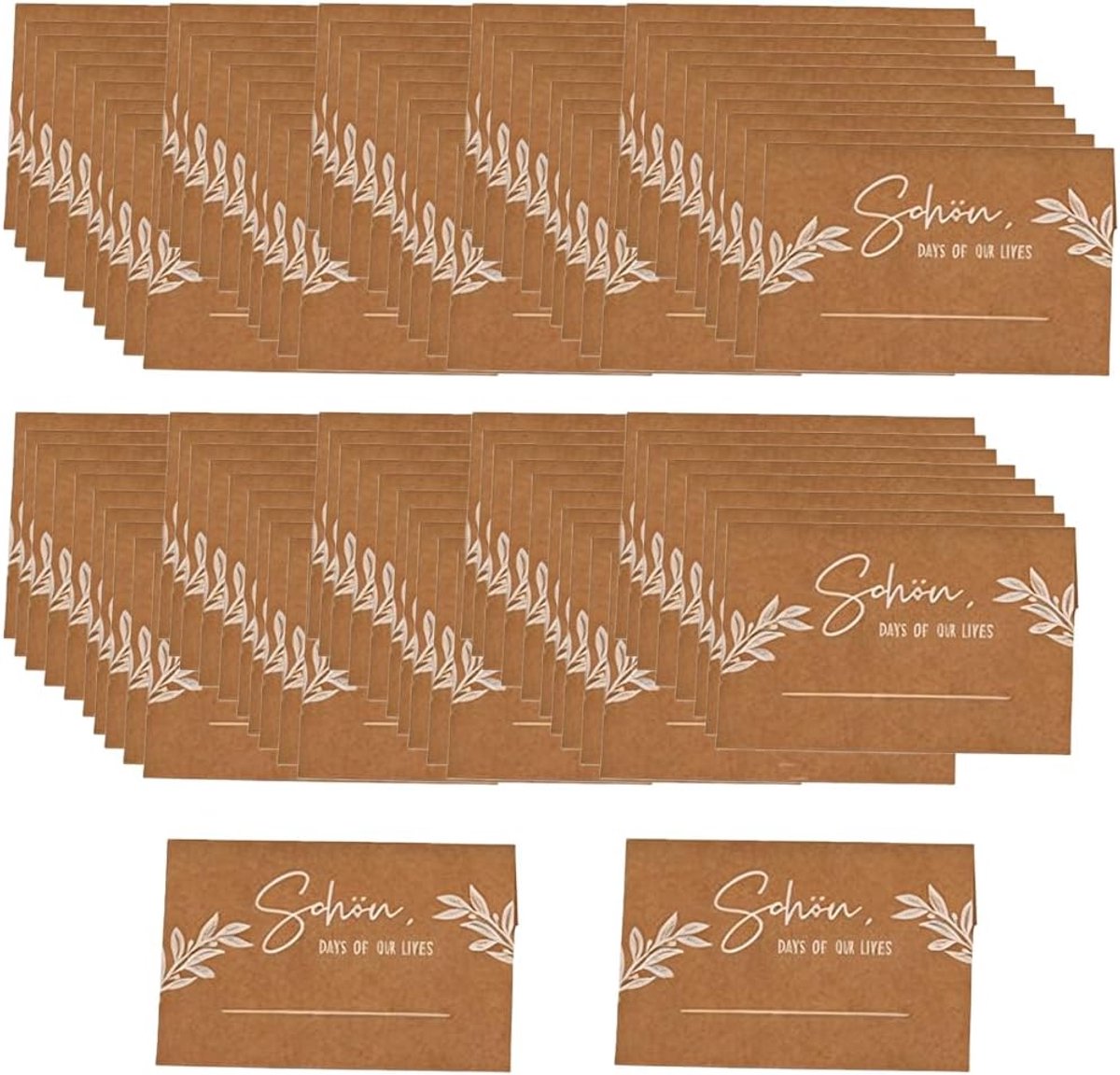 Tafelkaarten 100 stuks - 11 x 8,5 cm - kraftpapier bruin - ideaal voor bruiloft of verjaardag - ShopVlot