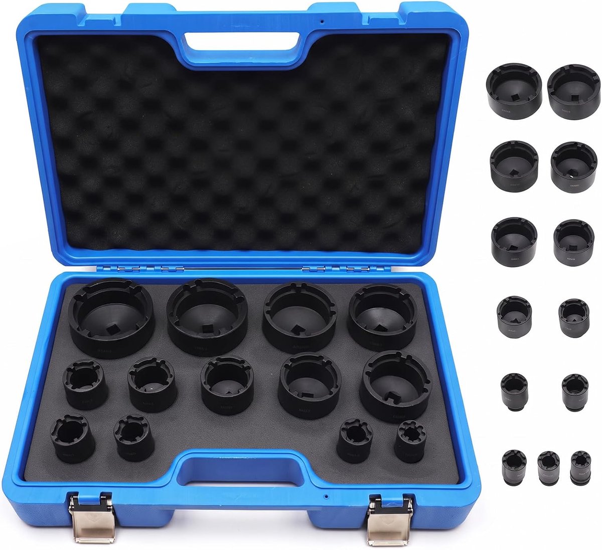 Spindelmoerdopsleutelset 13-delig - 1/2 inch - voor moeren 18-80 mm - ideaal voor as- en lager montage - ShopVlot