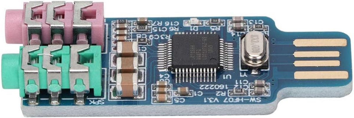 Externe Geluidskaart USB CM108 - Compact en Draagbaar - Plug-and-Play - Geschikt voor Computer en Laptop - ShopVlot