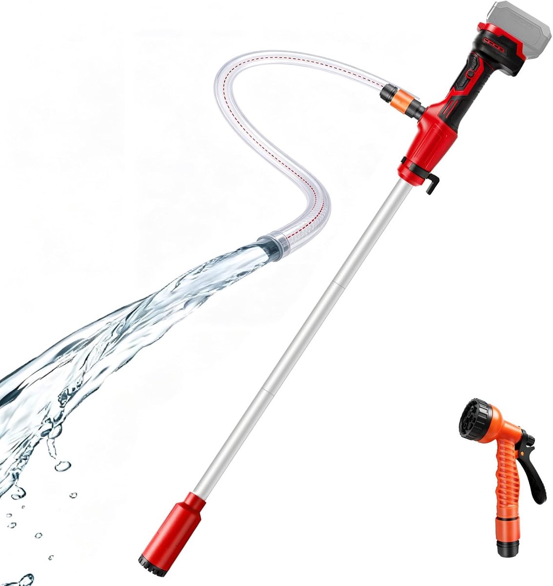 Accu-regenvatpomp 50 l/min - Draadloos - Voor Milwaukee 18V-accu - Ideaal voor vijvers en tuinen - ShopVlot