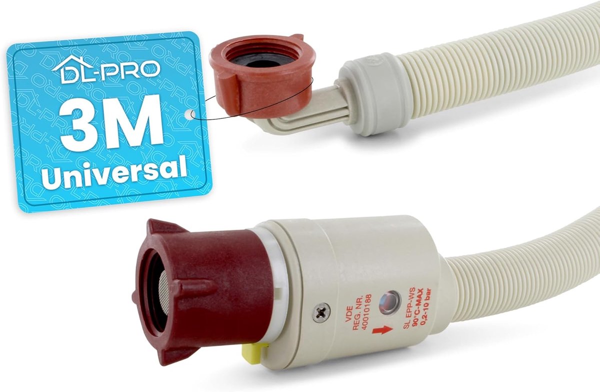 Inlaatbuis 3 m - Aquastop slang - Geschikt voor vaatwasser en wasmachine - Hoge temperatuur tot 90°C - ShopVlot