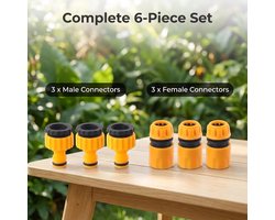 Uni-Fine 2 paar 1/2 inch & 3/4 inch 2-in-1 tuinslang snelkoppeling - ShopVlot