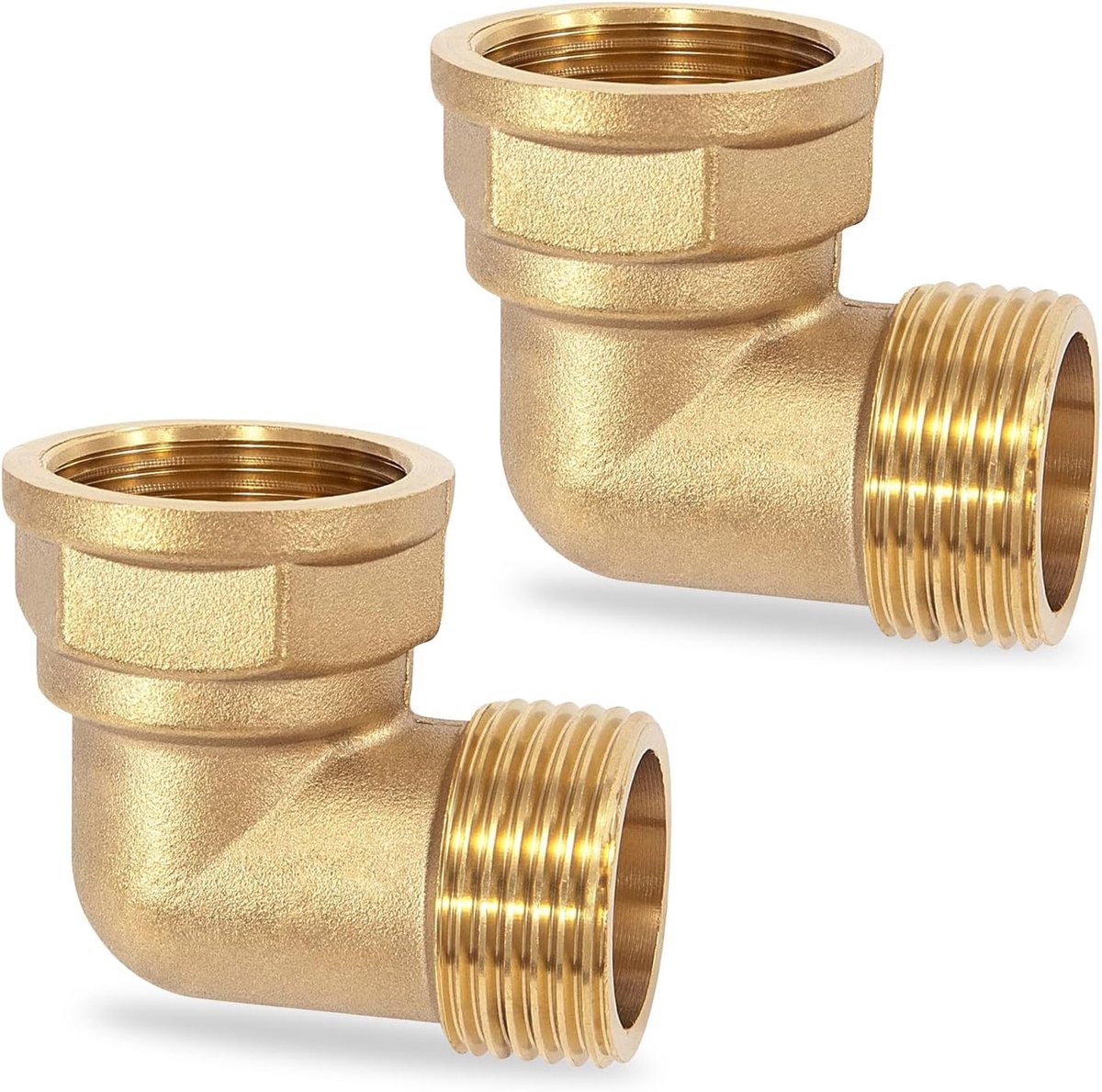 2pcs Brass Angle 90°, 1 Inch IG/AG Brass Arc DN25 Pipe Angle Bend Plumbing Fittings Angle 1 Inch Thread Fitting - ShopVlot