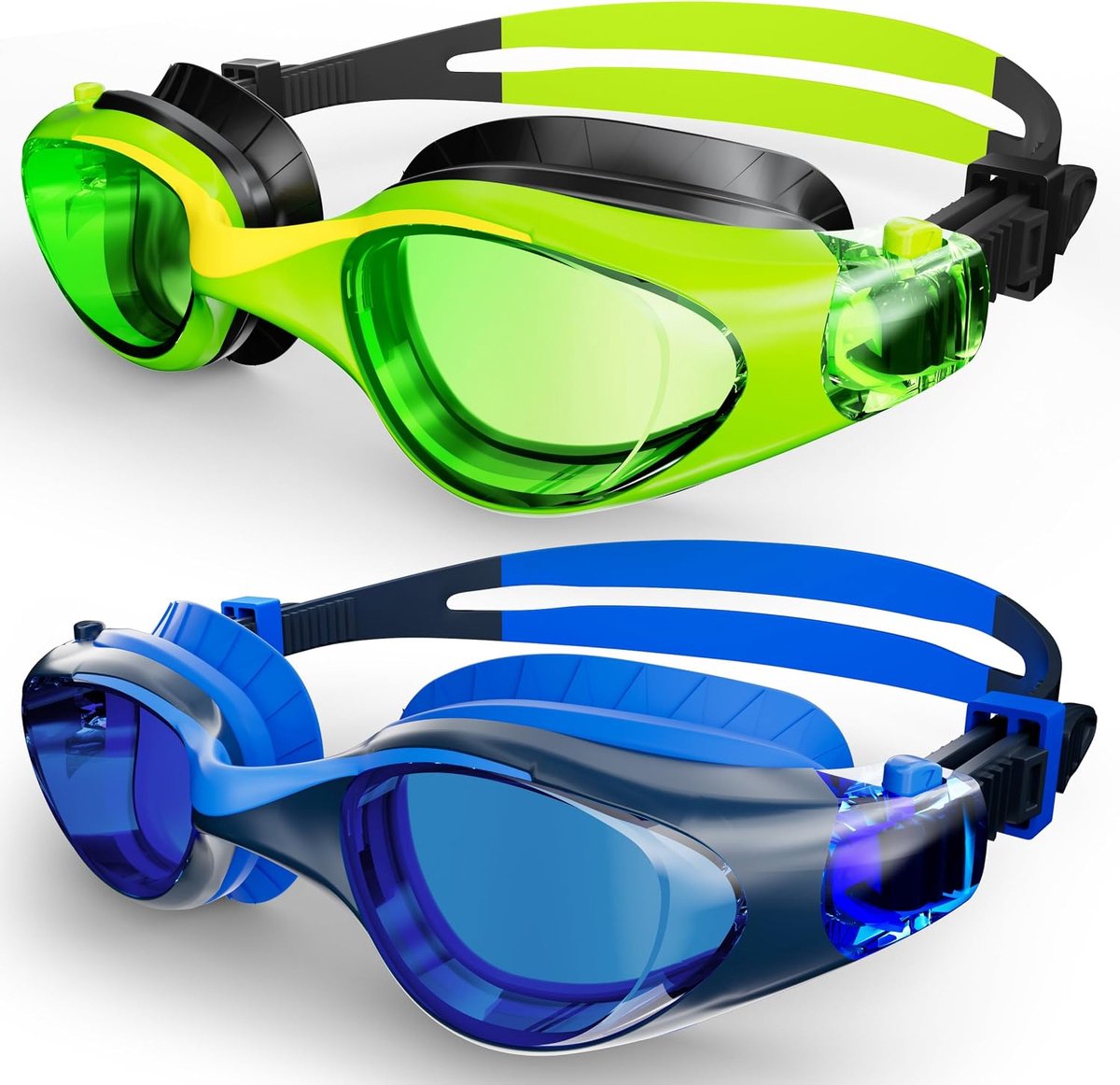 Kids Swimming Goggles, Adjustable Anti Fog Swimming Goggles for Children 6-14 Years, UV Resistant Junior Swimming - ShopVlot