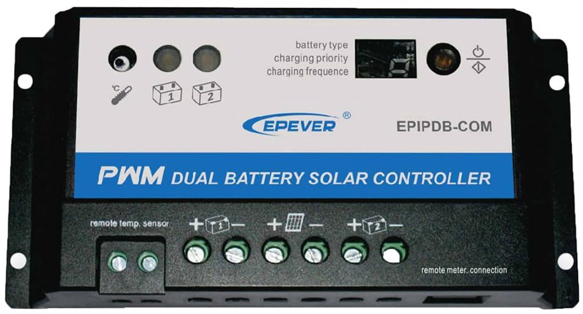 10A Solar Charge Controller 12V/24V for Duo Battery Charging Solar Controller with LED Indicator for Motorhomes - ShopVlot