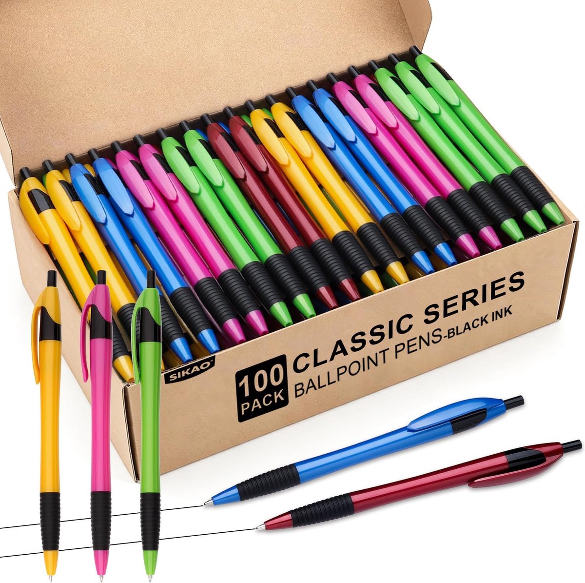 kantoor intrekbare pennen bulk 100 Pack - ShopVlot