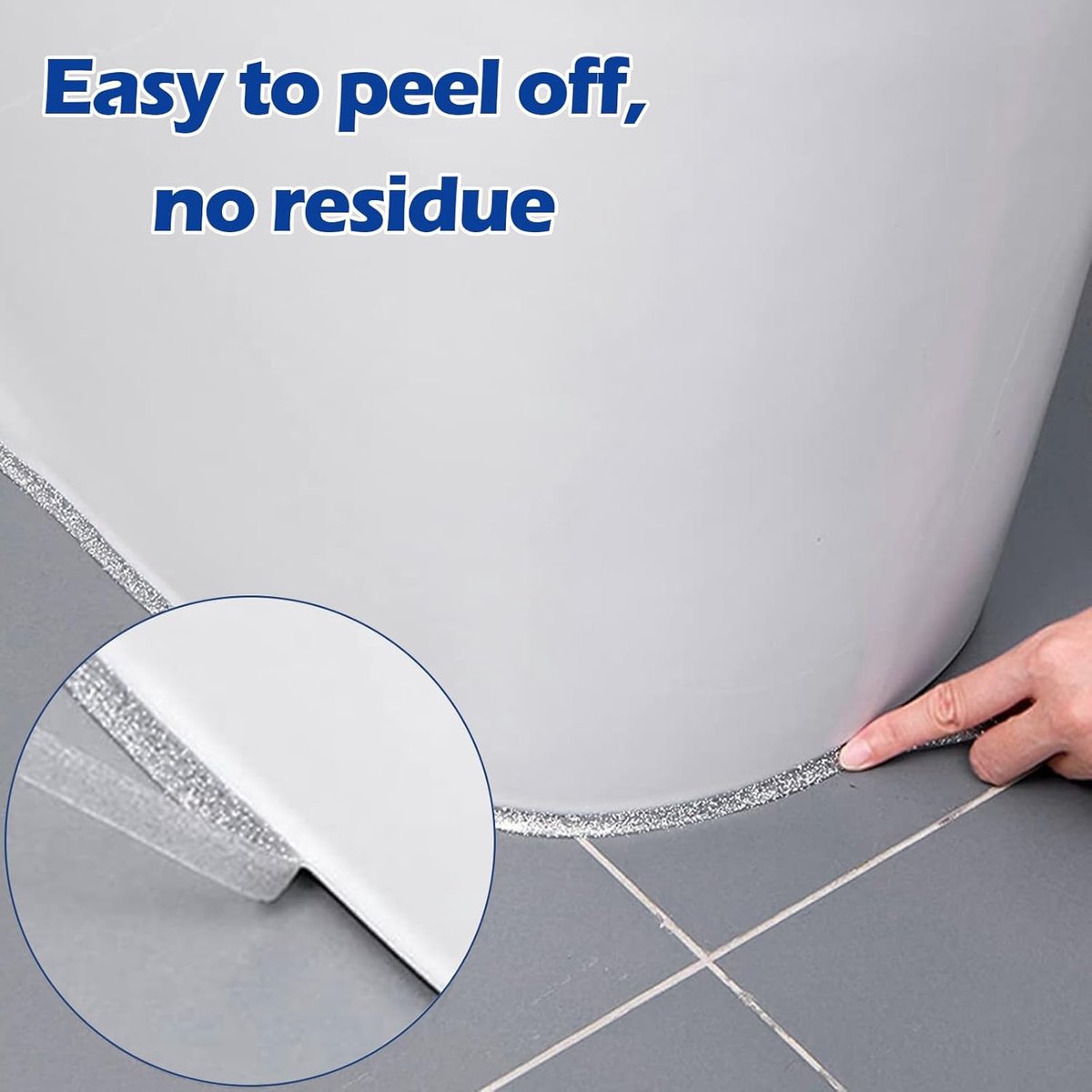 2 Rolls Flexible Sealing Tape, Tile Tape, Waterproof, for Tiles, Ceiling Seal, Stove, Basin, Tile Edge, Silver, 6 m - ShopVlot