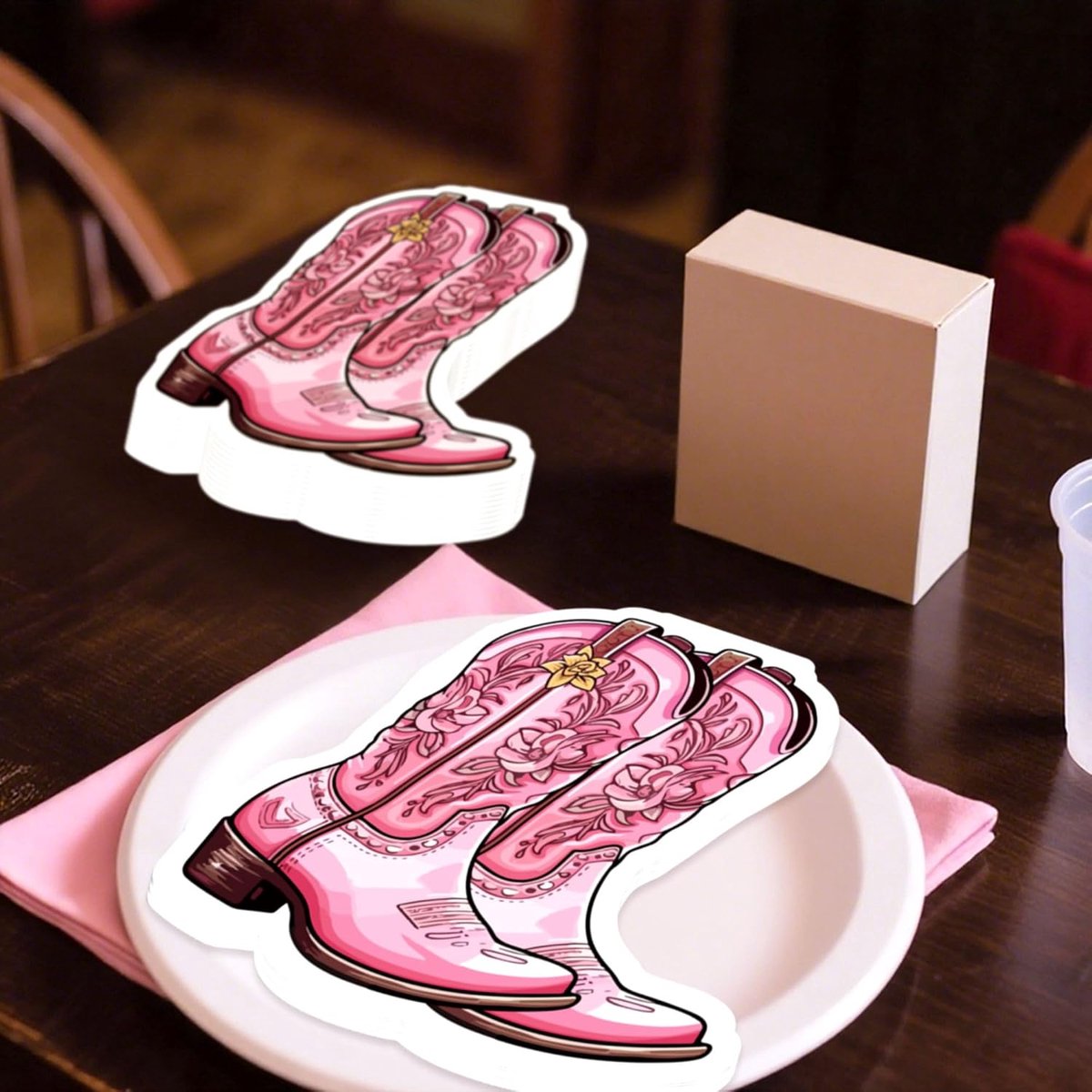 20pcs Cowgirl Napkins Western Baby Shower Decoration Party Napkins Cowgirl Boot for Party Supplies Birthday Dinner - ShopVlot