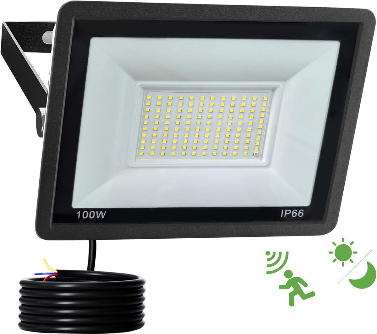 LED Floodlight Outdoor with Motion Detector 100W,10000lm Super Bright Safety Light Outdoor Spotlight,6500K Cold White - ShopVlot