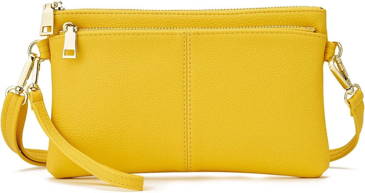 Schoudertas dames - kleine leren crossbody tas - meerdere vakken - ideaal voor dagelijkse gebruik - ShopVlot