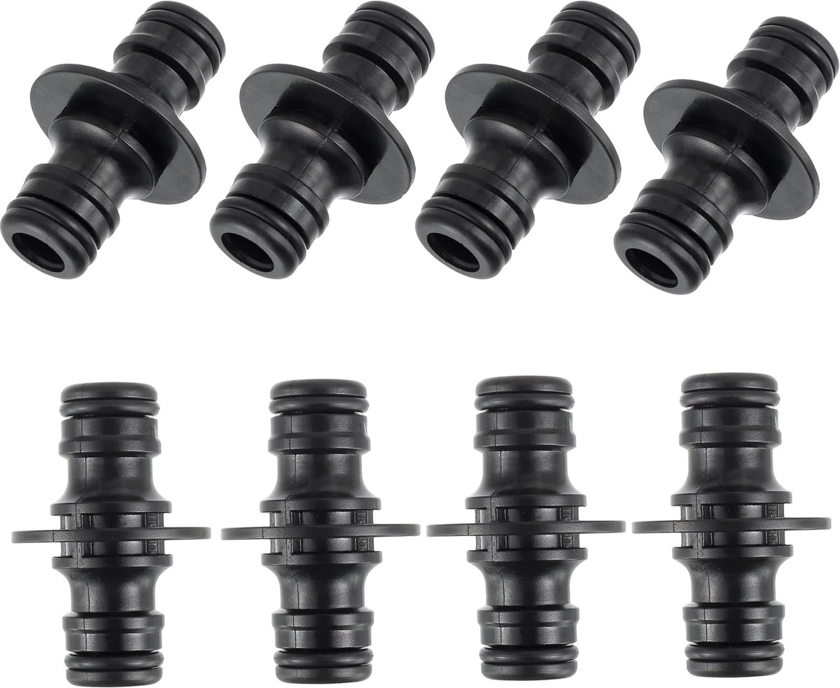 Tuinslang verbindingsstuk 1/2 inch - pack van 8 dubbele stekkers - duurzaam materiaal - ShopVlot