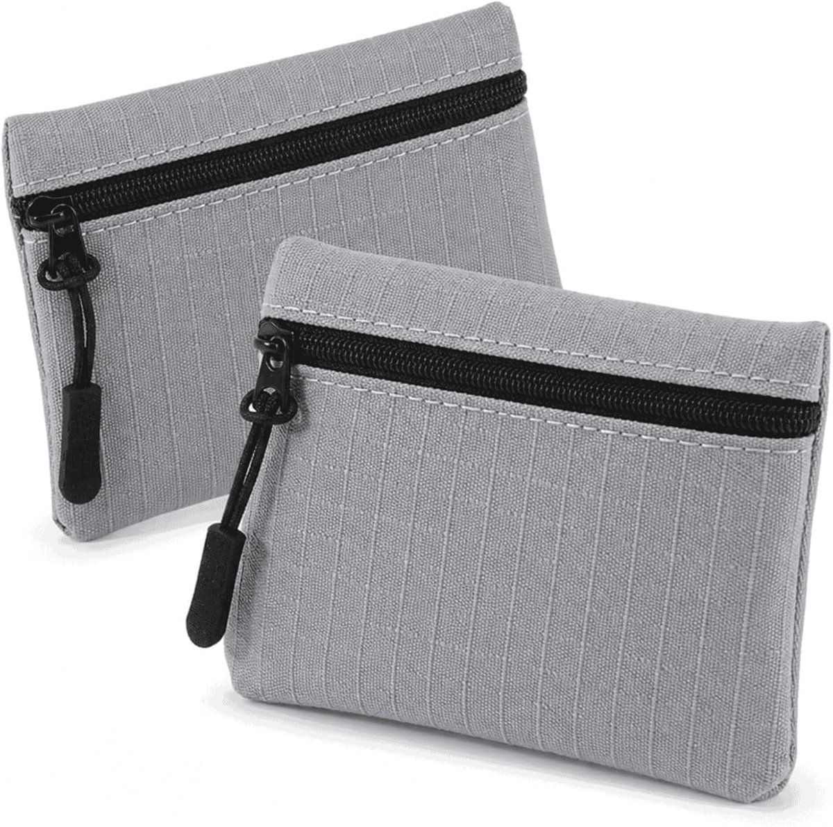 Muntportemonnees set van 2 - grijs Oxford-stof - waterafstotend - compact en draagbaar - ShopVlot