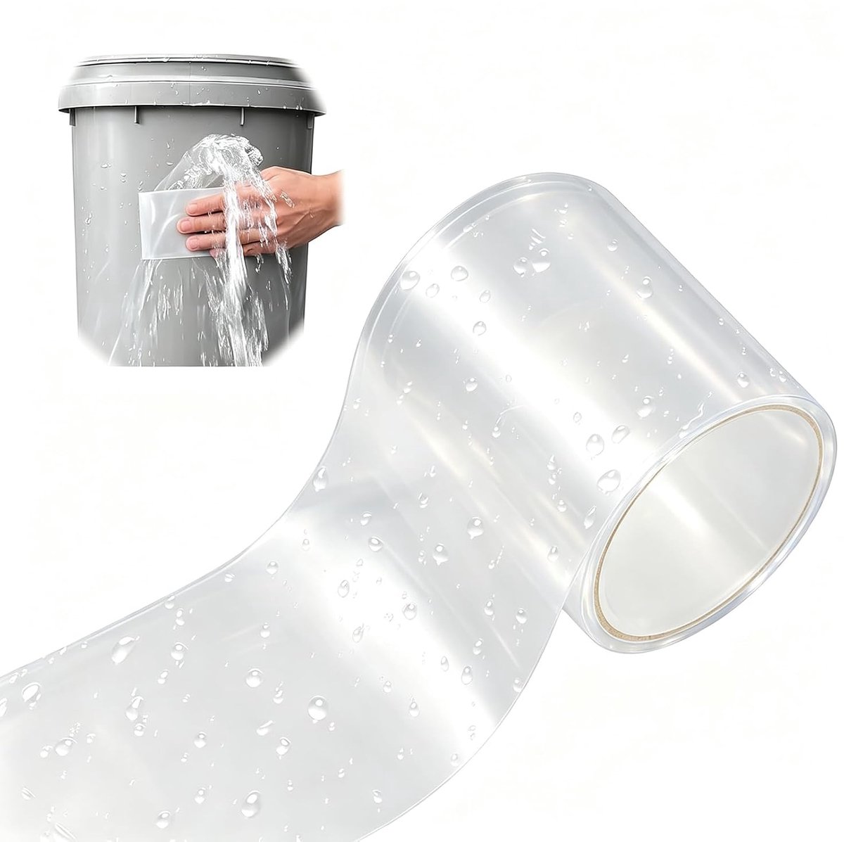 Reparatietape 1,5 m - extreem waterdicht - transparant - ideaal voor zwembadreparaties - ShopVlot