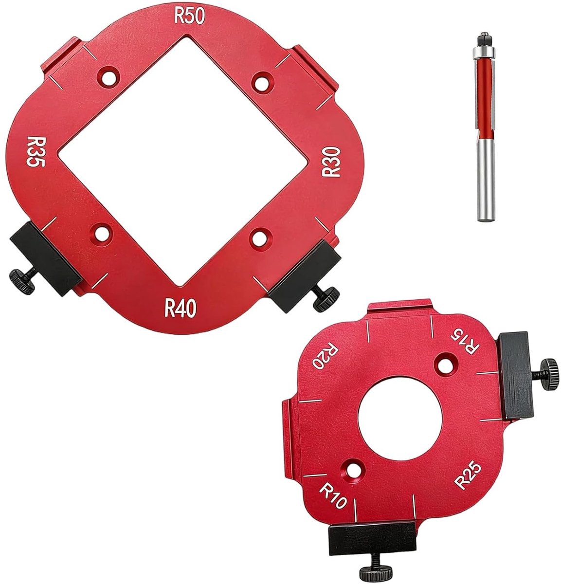 Freessjabloon bovenfrees, 2 stuks router jig radius sjablonen voor bovenfrees, freessjablonen, 4-in-1 radius jig - ShopVlot