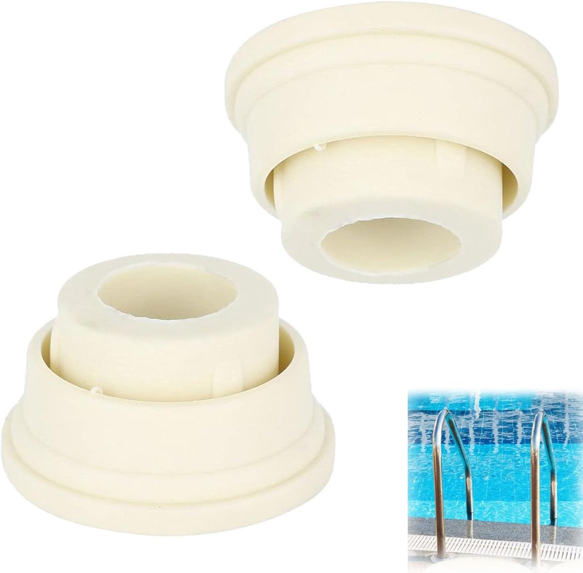 Pack of 2 pool ladders, rubber buffers, pool ladder, accessories, pool ladder, spare parts, rubber material, diameter - ShopVlot