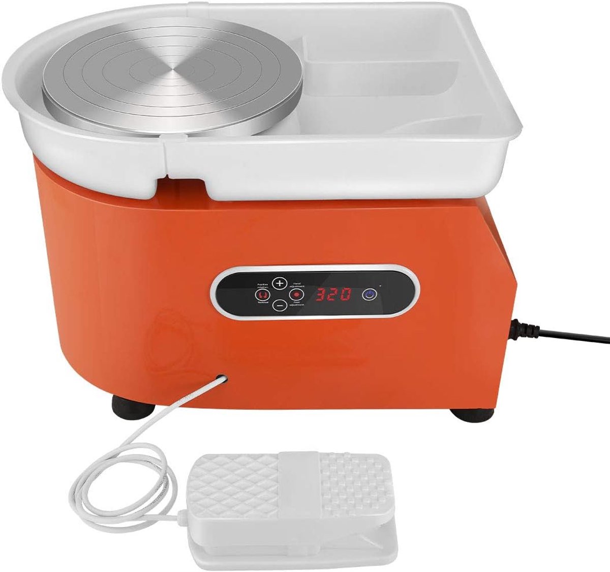 Improved Electric Ceramic Disc with LCD Display, 25 cm, 350 W, Ceramic Clay, Dual Control - ShopVlot