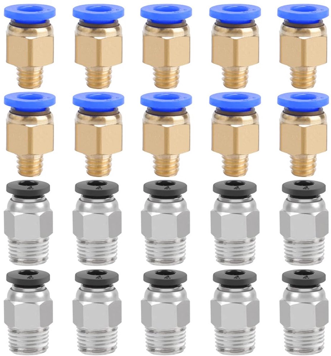 10pcs 3D Printer PC4-M6 Pneumatic Connector and 10pcs 3D Printer PC4-M10 Pneumatic Connector - ShopVlot