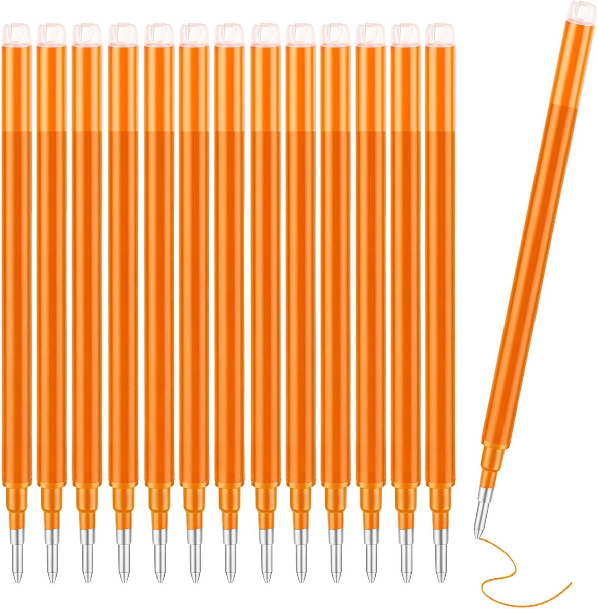 Pack of 13 refill packs, orange, erasable, 0.8 mm, compatible with Pilot FiXion pens, high-quality heat-sensitive ink - ShopVlot
