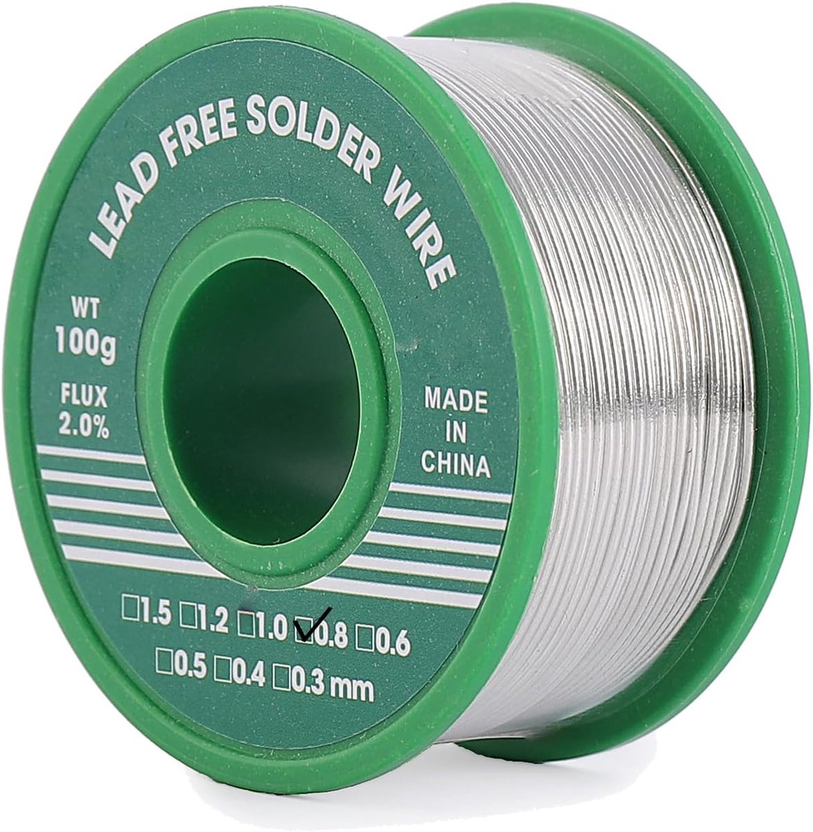 Welding wire without lead, thin wire Sn 99 Ag0.3 Cu 0,7 with rosin core 0,8 mm 100 g, electronic wire more flow (0,8 - ShopVlot