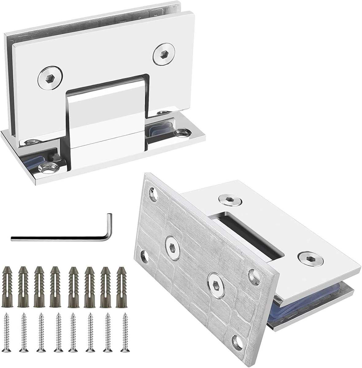 2pcs 90° heavy duty glass door hinges 304 stainless steel glass bathroom door clips 8-10mm frameless glass - ShopVlot