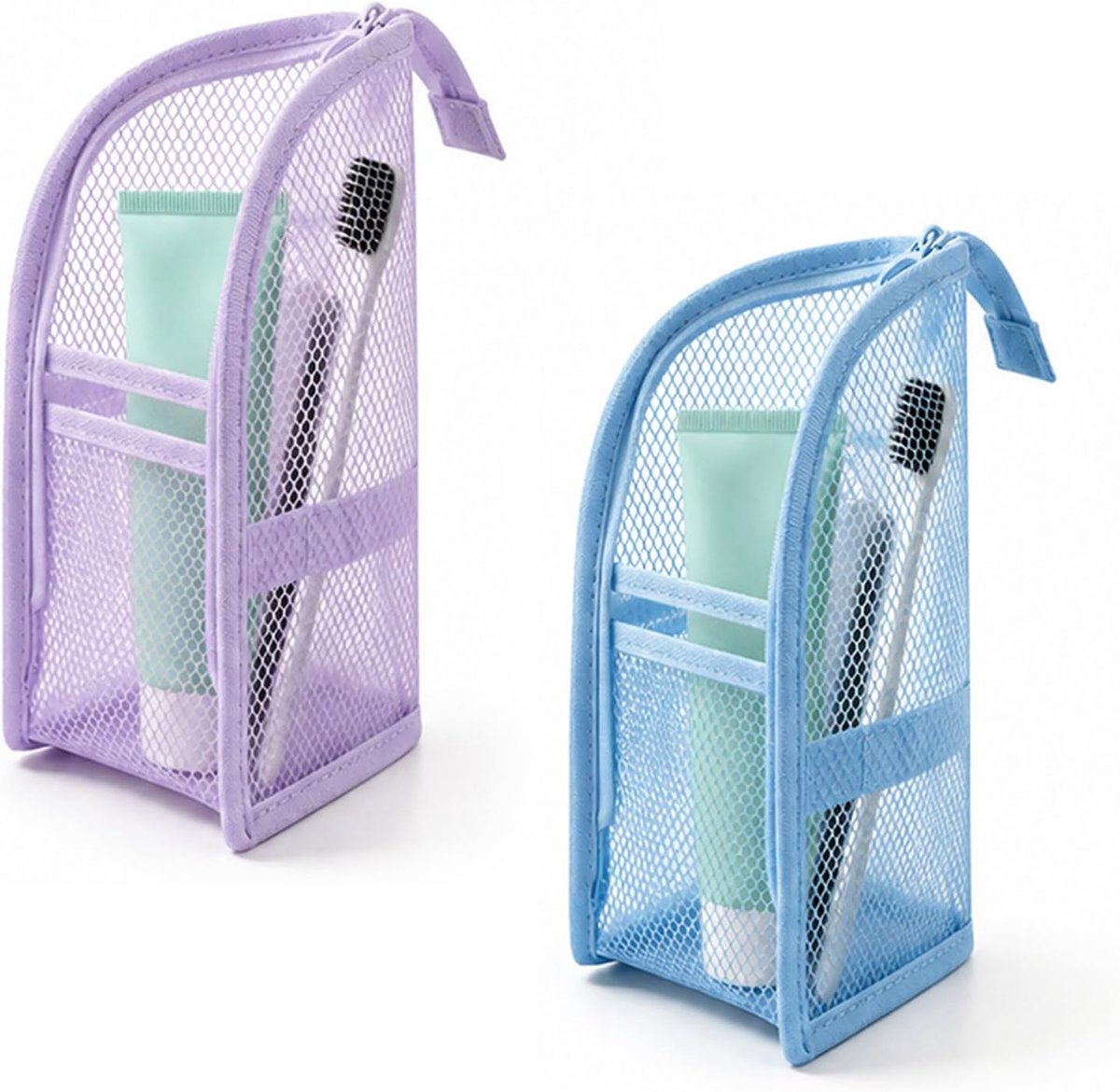 Standing Toiletry Bag, Portable Travel Toiletry Bag, Transparent EVA Organizer, Large Capacity, Foldable Hanging - ShopVlot