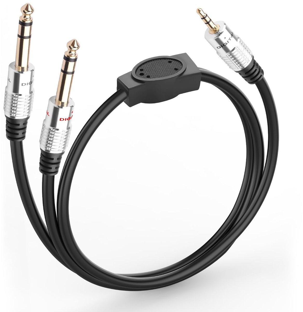 1/8 to Dual 6.35mm Split Audio Cable, 3.35mm to Dual 1/4 Extension Cable, 1/8 Male to 2 x 1/4 Male Speaker Cable for - ShopVlot