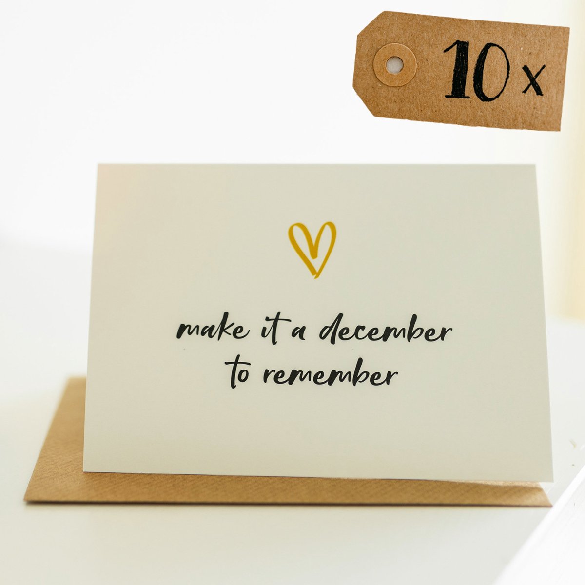 10x hippe kerstkaarten (A6 formaat) - kerst kaarten om te versturen - kaartenset - kaartjes blanco - kaartjes met tekst - luxe kerstkaarten - feestdagenkaarten - kerstkaart - wenskaarten