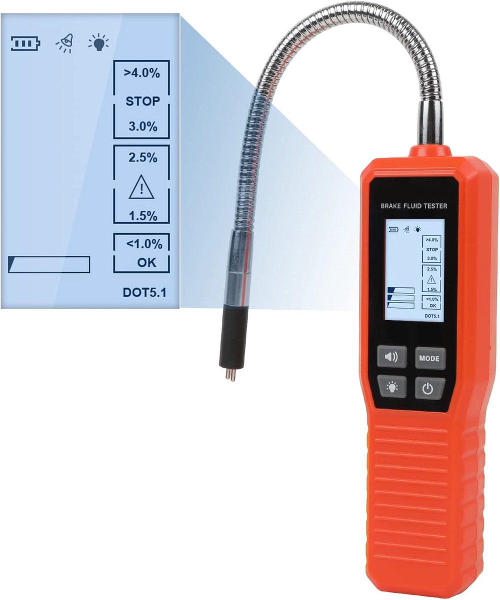 KAISAL Improved brake fluid tester suitable for brake fluids DOT3 DOT4 DOT5.1 Brake fluid gauge with acoustic and - ShopVlot