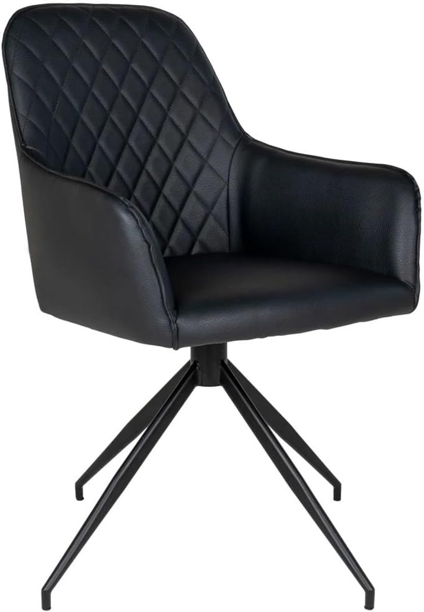 Dining table chair Palma - PU leatherette (black) - ShopVlot